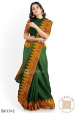 Ilkal Temple Borde Plain Saree