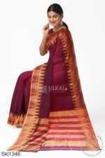 Ilkal Plain Temple Border Saree