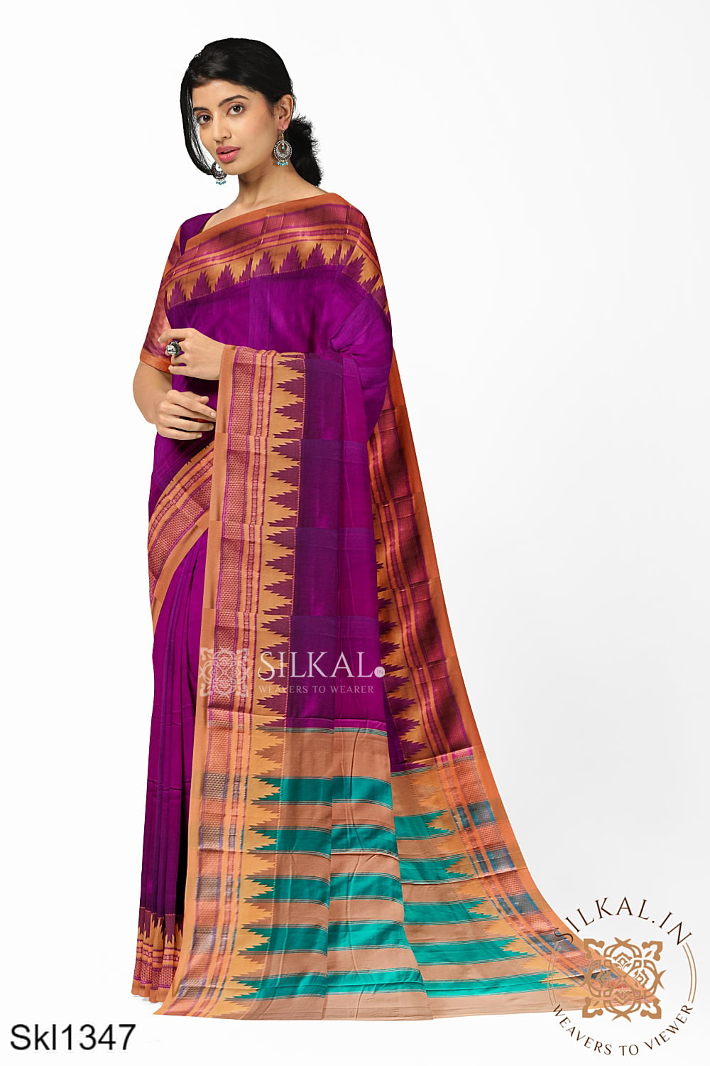 Pure kanjivaram silk saree dark beige and teal green with zari woven t –  Prashanti Sarees