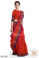 Ilkal Embossed With Mercerized Cotton Saree