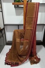 Ilkal Handloom Silk by Cotton Small Checks Bhoomi Border Saree