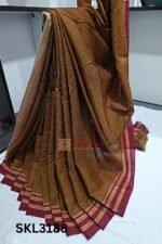 Ilkal Handloom Silk by Cotton Small Checks Bhoomi Border Saree