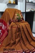 Ilkal Handloom Silk by Cotton Small Checks Bhoomi Border Saree