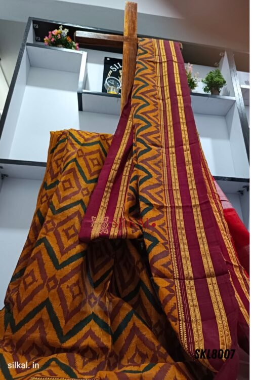 Ilkal Handloom Print Viscose Silk Gayatri Border Saree