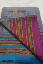 PATTEDA ANCHU PURE COTTON HANDWOVEN SAREE WITH GAADI DADI BORDER