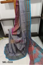 PATTEDA ANCHU PURE COTTON HANDWOVEN SAREE WITH GAADI DADI BORDER