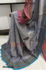 PATTEDA ANCHU PURE COTTON HANDWOVEN SAREE WITH GAADI DADI BORDER