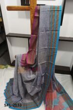 PATTEDA ANCHU PURE COTTON HANDWOVEN SAREE WITH GAADI DADI BORDER