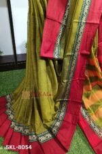 NARAYAN PETH PLAIN COTTON SAREE WITH PATTI PALLU