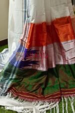 Flag color Handloom Cotton SILK Saree