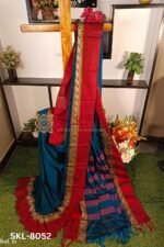 NARAYAN PETH PLAIN COTTON SAREE WITH PATTI PALLU