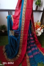 NARAYAN PETH PLAIN COTTON SAREE WITH PATTI PALLU