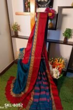 NARAYAN PETH PLAIN COTTON SAREE WITH PATTI PALLU