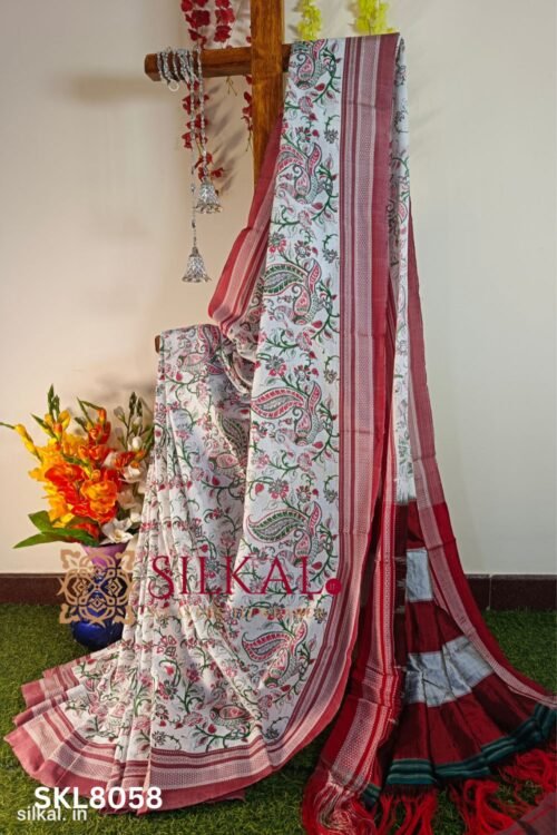 ILKAL HANDLOOM COTTON SILK PRINT SAREE