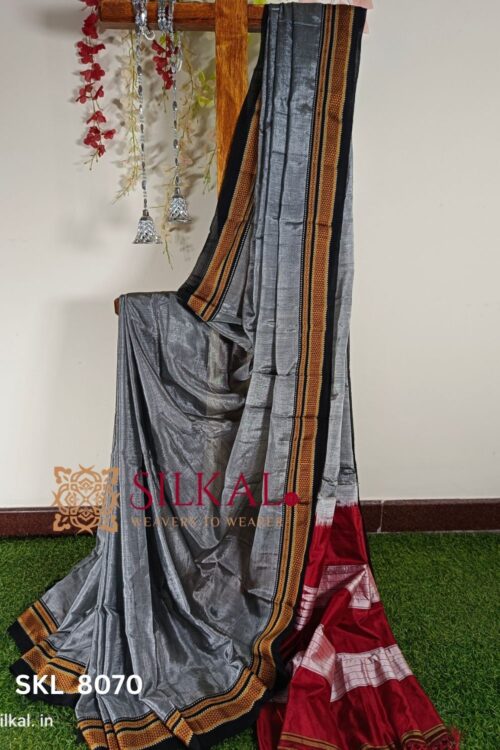 Ilkal Handloom Cotton Silk Chikki Border Saree