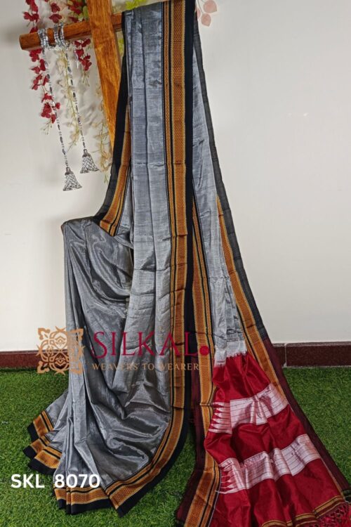 Ilkal Handloom Cotton Silk Chikki Border Saree