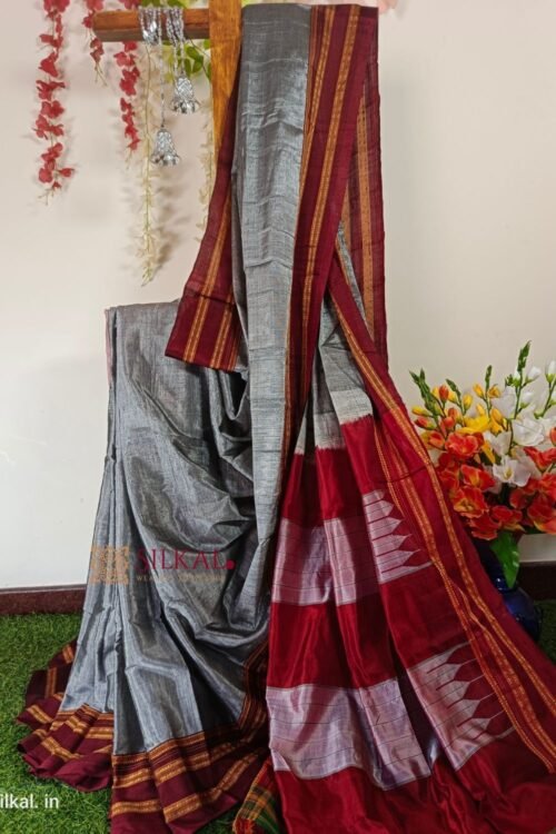 Ilkal Handloom Viscose Cotton Silk Special Gayatri Border Saree