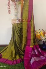 Ilkal Handloom Viscose Silk Chikki Paras Border Saree