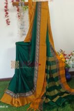 NARAYAN PETH PLAIN COTTON SAREE WITH PATTI PALLU