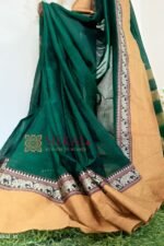 NARAYAN PETH PLAIN COTTON SAREE WITH PATTI PALLU