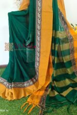 NARAYAN PETH PLAIN COTTON SAREE WITH PATTI PALLU