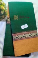 NARAYAN PETH PLAIN COTTON SAREE WITH PATTI PALLU