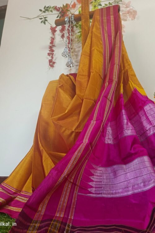 Ilkal Handloom Viscose Silk Chikki Paras Border Saree