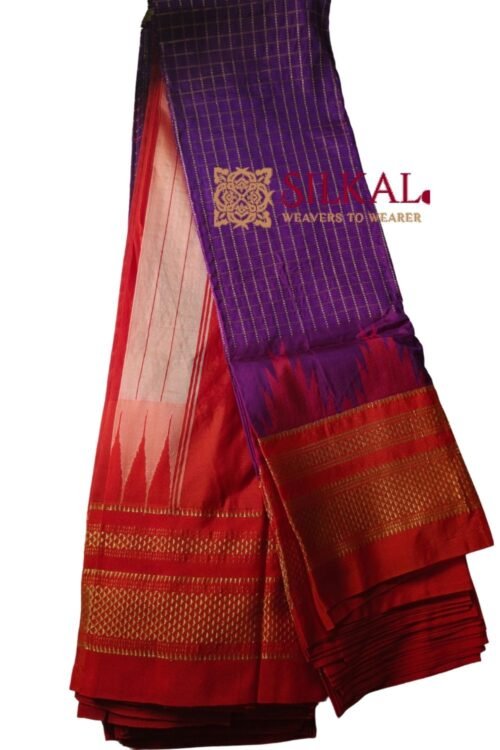 Ilkal Chadarunga Half Silk Handloom Saree