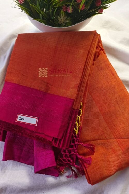 Ilkal Handloom Viscose Cotton Silk Chikki Paras Border Saree