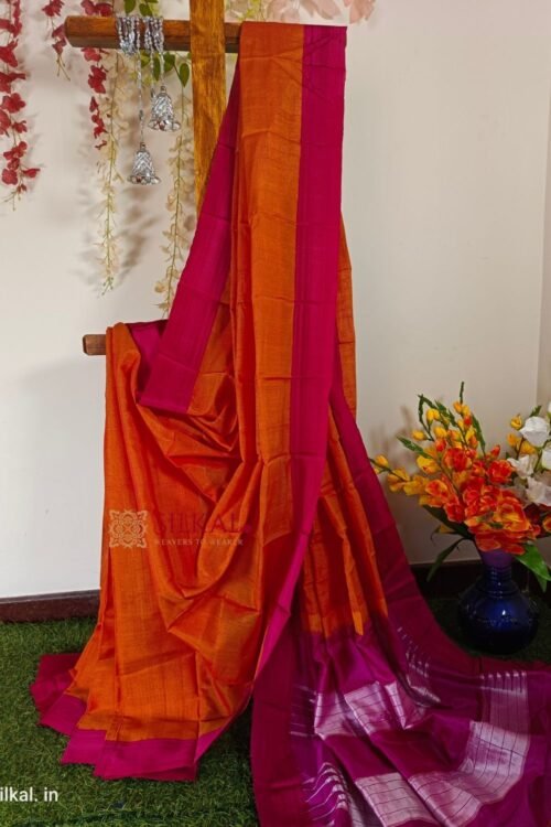 Ilkal Handloom Viscose Cotton Silk Chikki Paras Border Saree