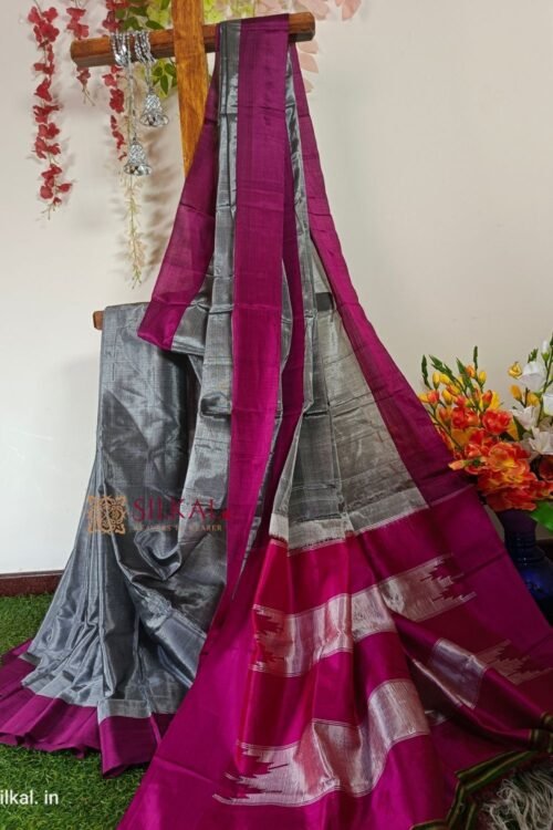 Ilkal Handloom Viscose Cotton Silk Chikki Paras Border Saree