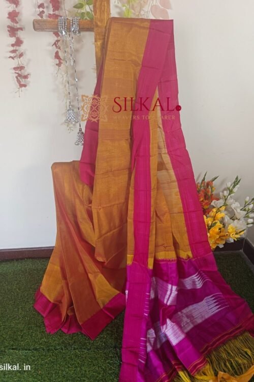 Ilkal Handloom Viscose Silk Chikki Paras Border Saree