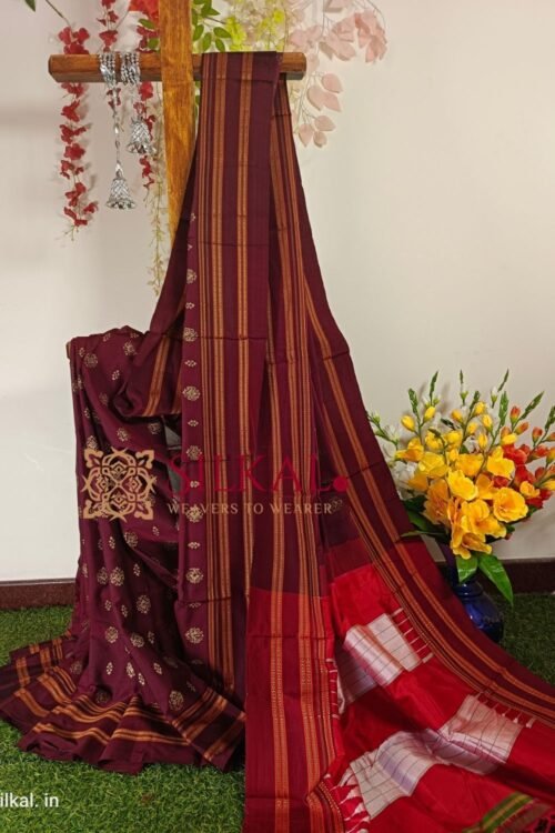 Ilkal Handloom Print Viscose Silk Gayatri Border Saree