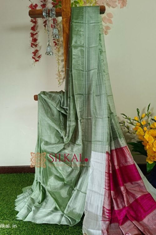 Ilkal Handloom Viscose Cotton Silk Chikki Paras Border Saree