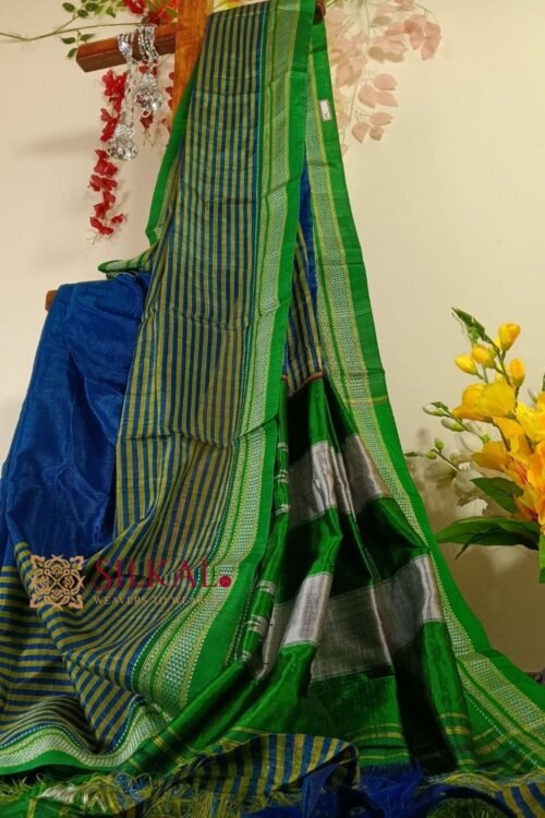 Ilkal Handloom Viscose Cotton Silk Chikki Paras Border Saree