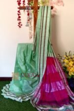 Ilkal Handloom Viscose Cotton Silk Chikki Paras Border Saree