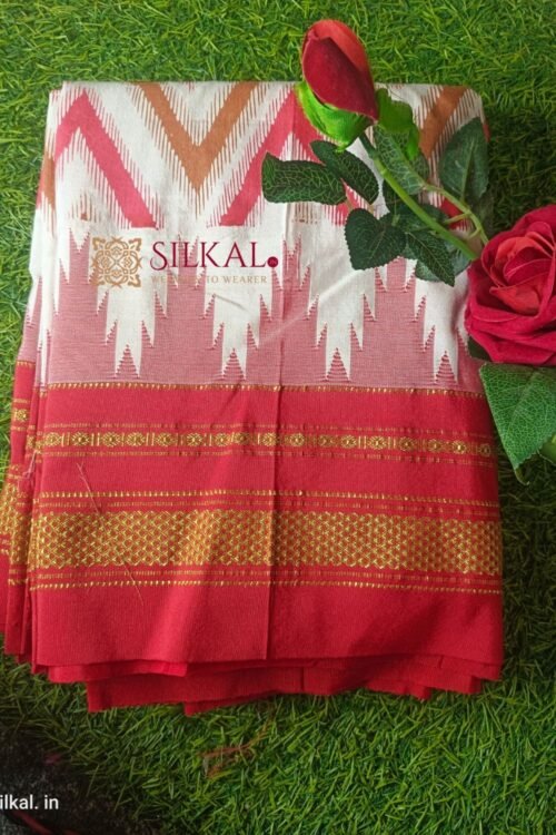 Ilkal Handloom Viscose Cotton Silk Chikki Paras Border Saree