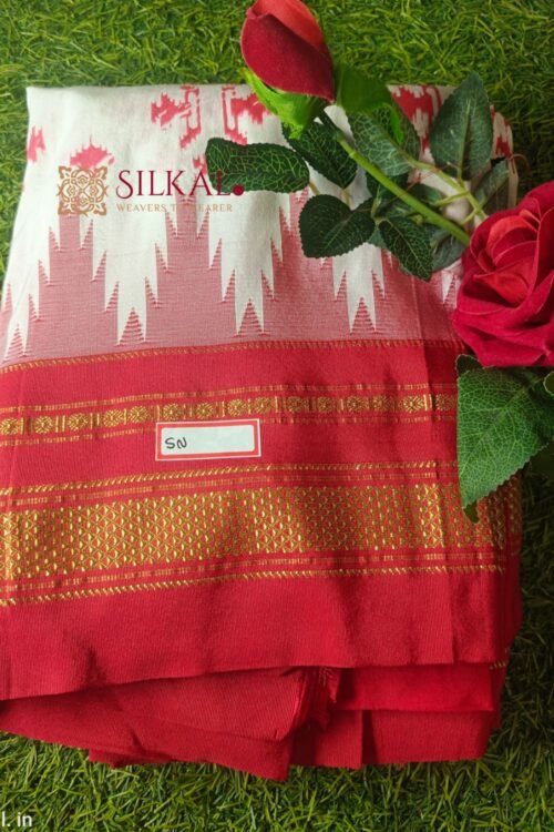 Ilkal Print Cotton Silk Temple Border Saree