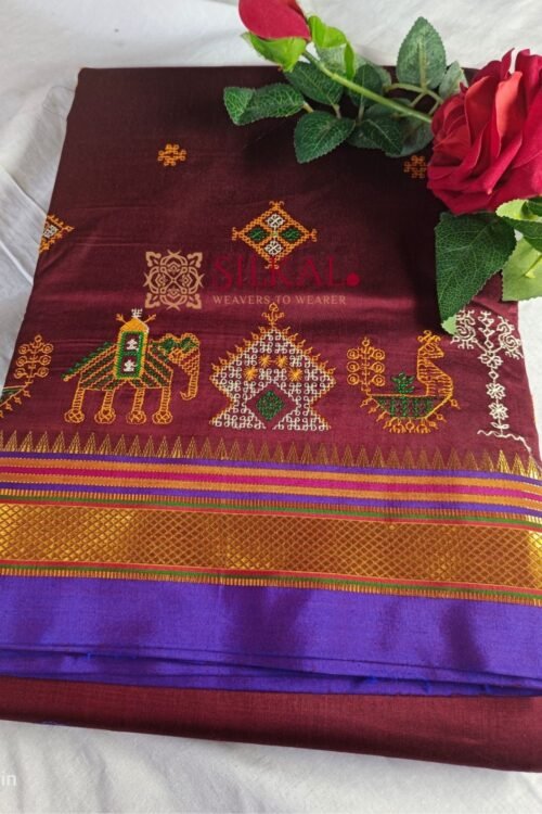 Ilkal Semi-Silk With Kasuti Saree