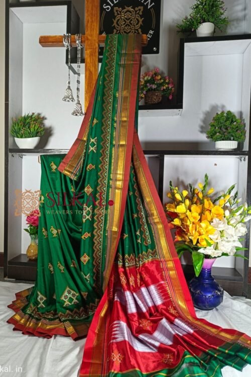 Ilkal Semi Silk With Kasuti Saree