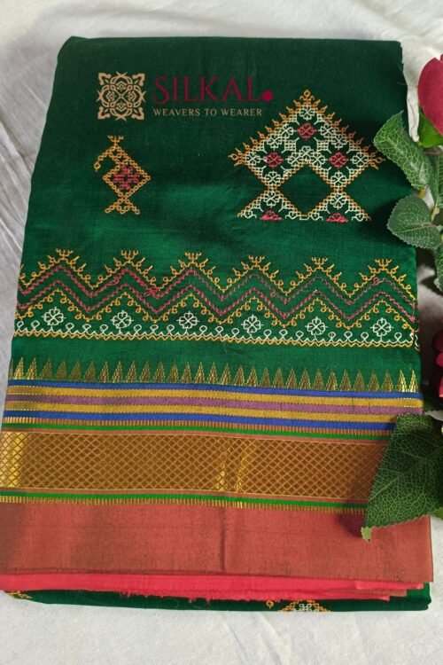 Ilkal Semi Silk With Kasuti Saree