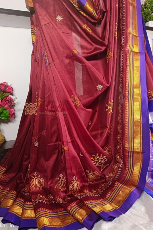 Ilkal Semi Silk With Kasuti Saree