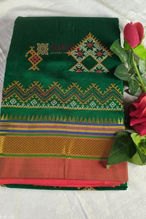 Ilkal Semi Silk With Kasuti Saree