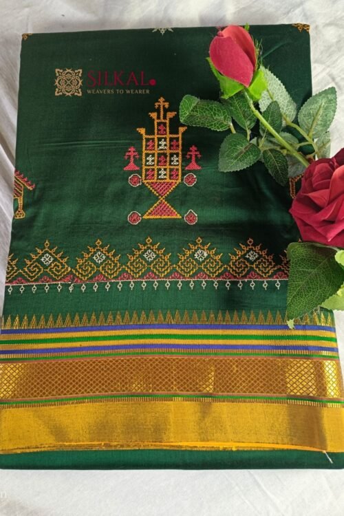 Ilkal Semi Silk With Kasuti Saree