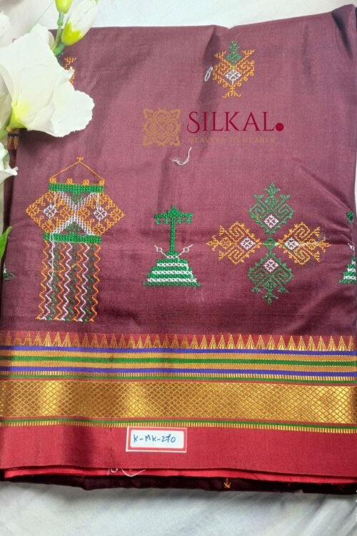 Ilkal Semi Silk With Kasuti Saree