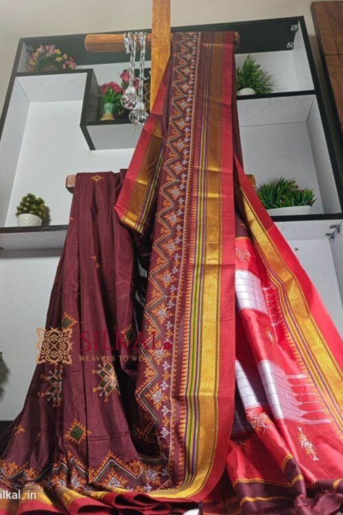 Ilkal Semi Silk With Kasuti Saree