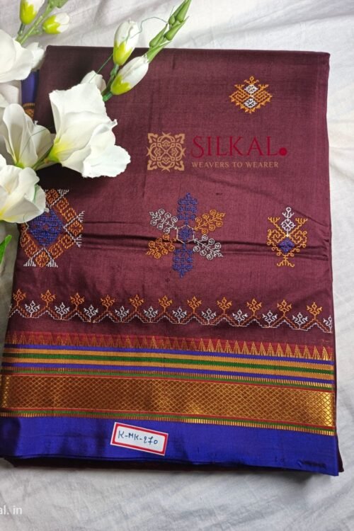 Ilkal Semi Silk With Kasuti Saree