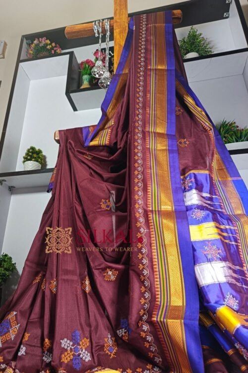 Ilkal Semi Silk With Kasuti Saree