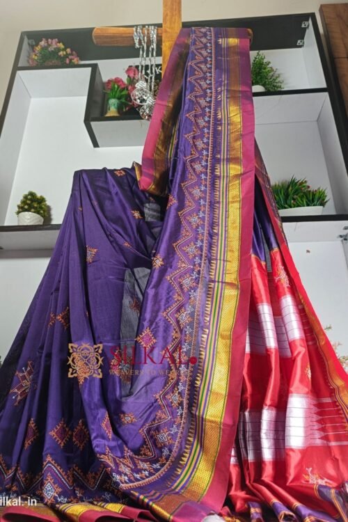 Ilkal Semi Silk With Kasuti Saree