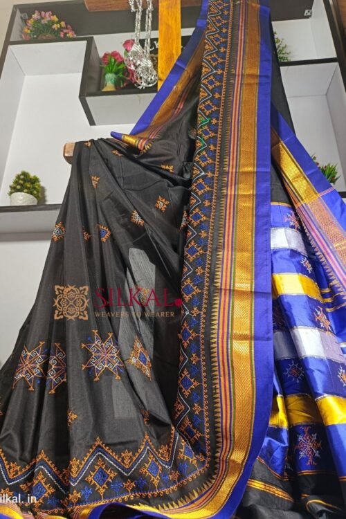 Ilkal Semi Silk With Kasuti Saree